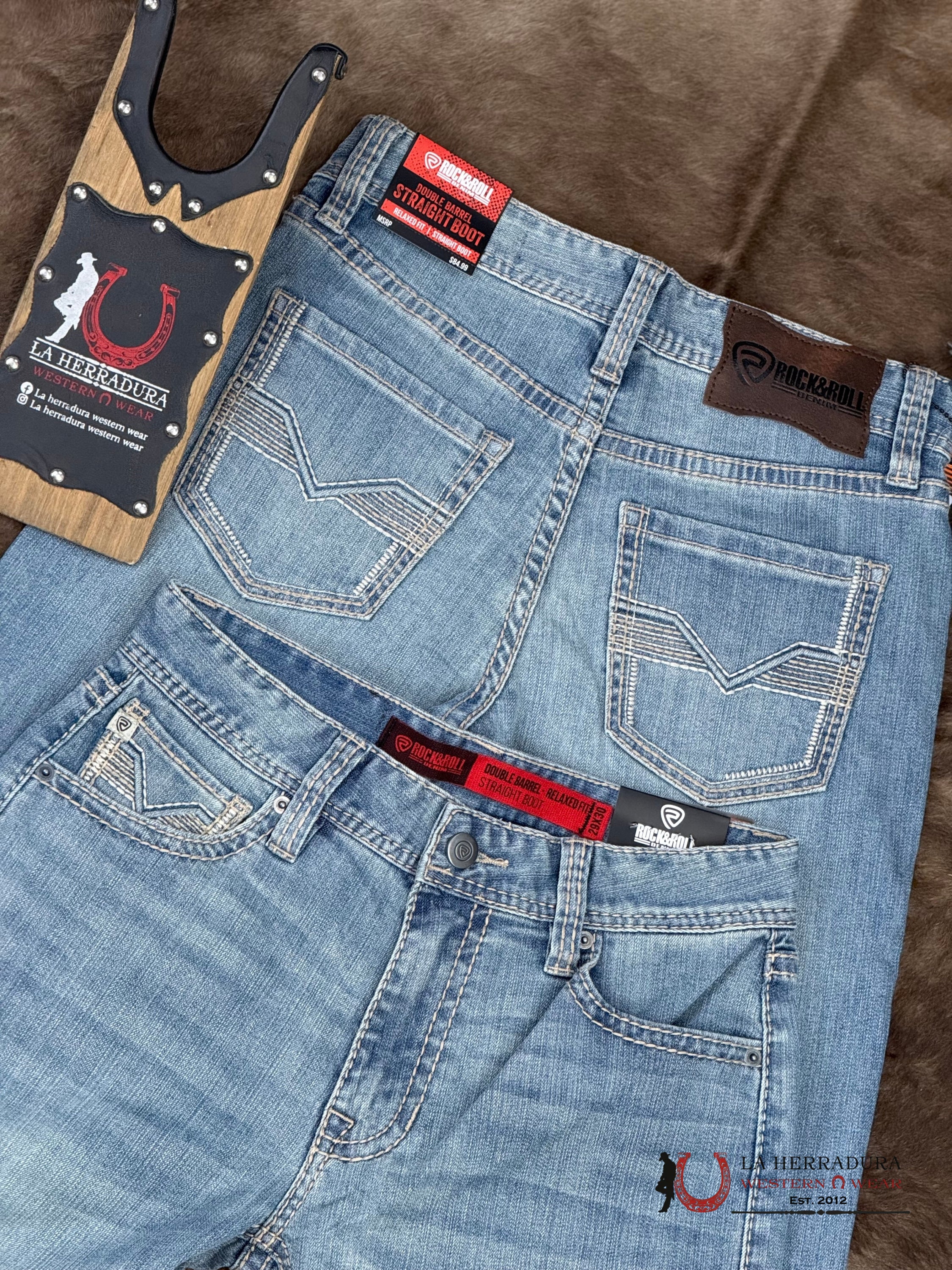 ROCK AND ROLL DOUBLE BARREL STRAIGHT BOOT RELAXED FIT LIGHT VINTAGE - 6125 ROPA HOMBRES