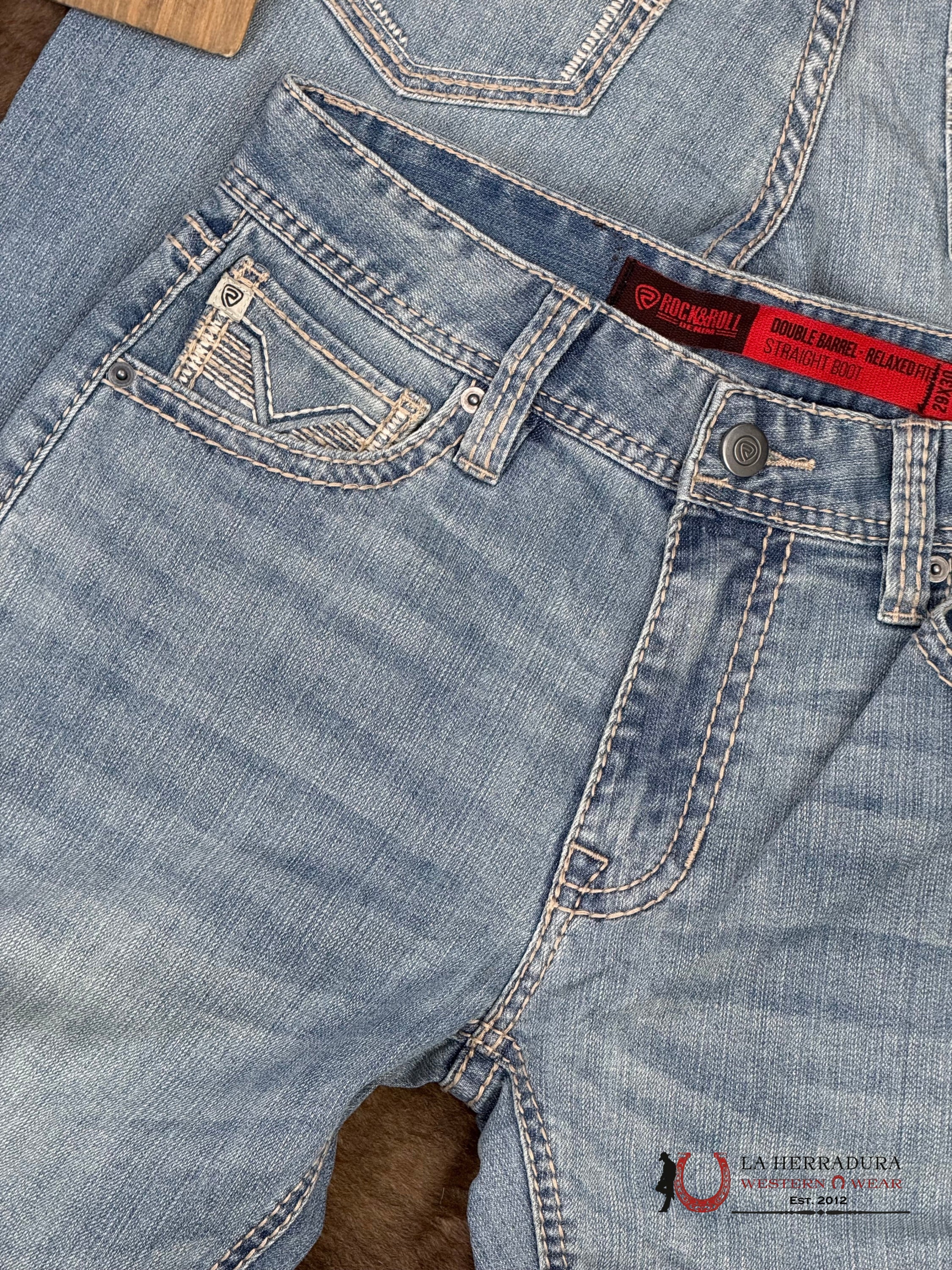 ROCK AND ROLL DOUBLE BARREL STRAIGHT BOOT RELAXED FIT LIGHT VINTAGE - 6125 ROPA HOMBRES