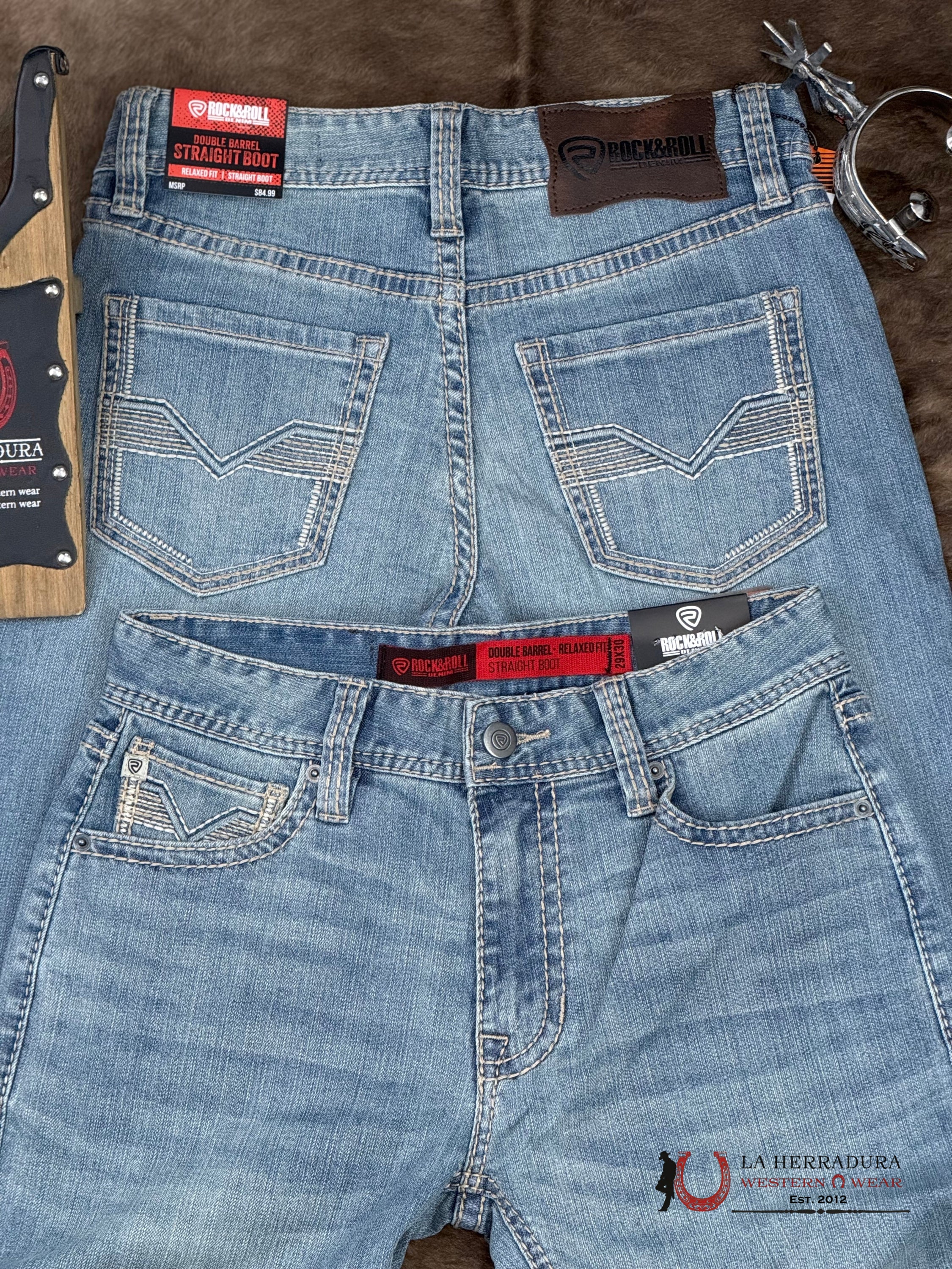 ROCK AND ROLL DOUBLE BARREL STRAIGHT BOOT RELAXED FIT LIGHT VINTAGE - 6125 ROPA HOMBRES