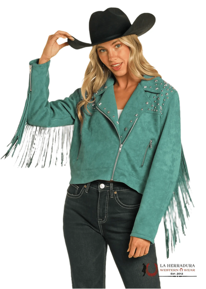 CHAQUETA MOTERA ROCK AND ROLL EVERGREEN CON FLECOS BW92C04462