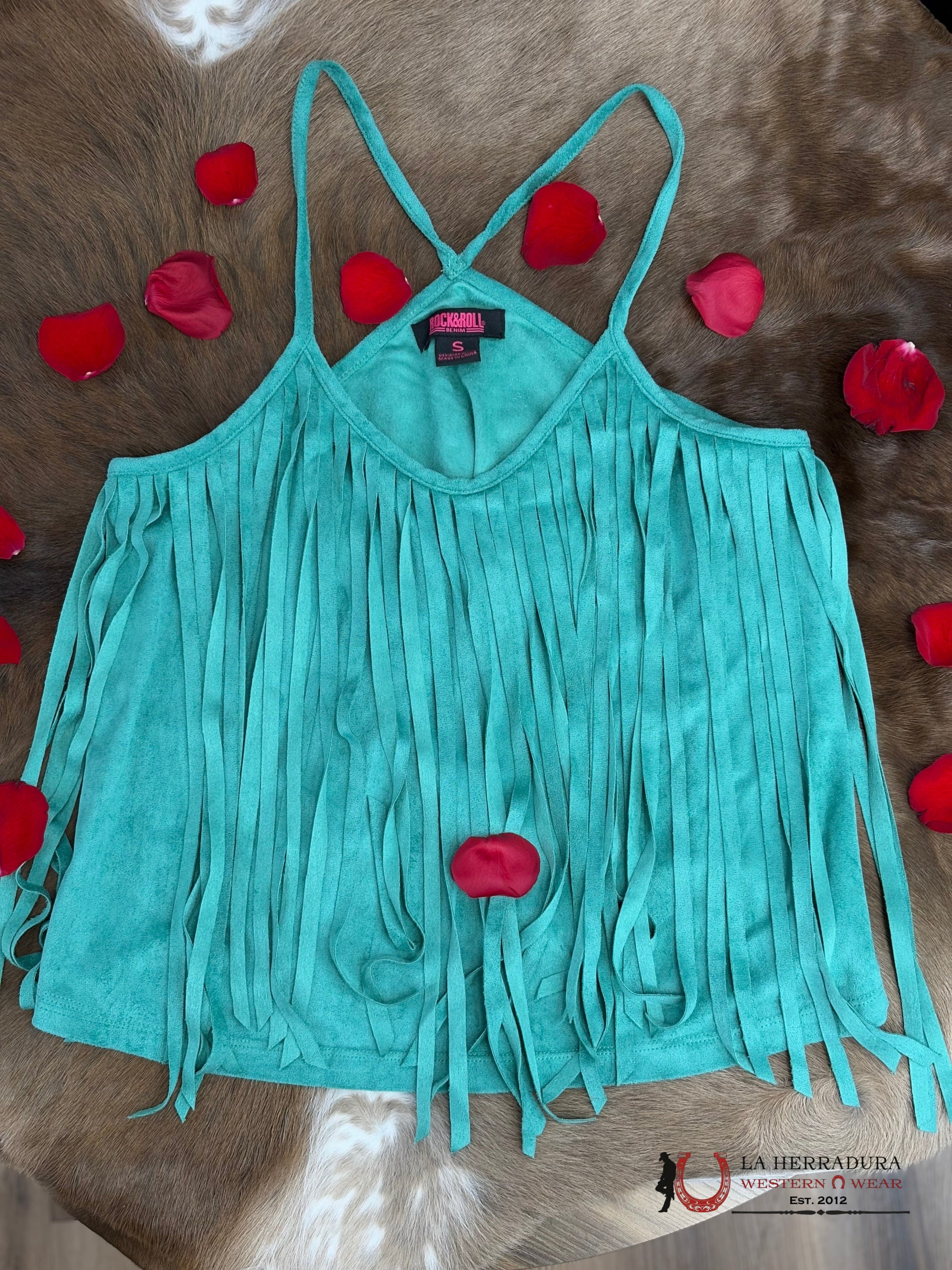 Rock And Roll Green French Tank Top Shirt ROPA MUJERES