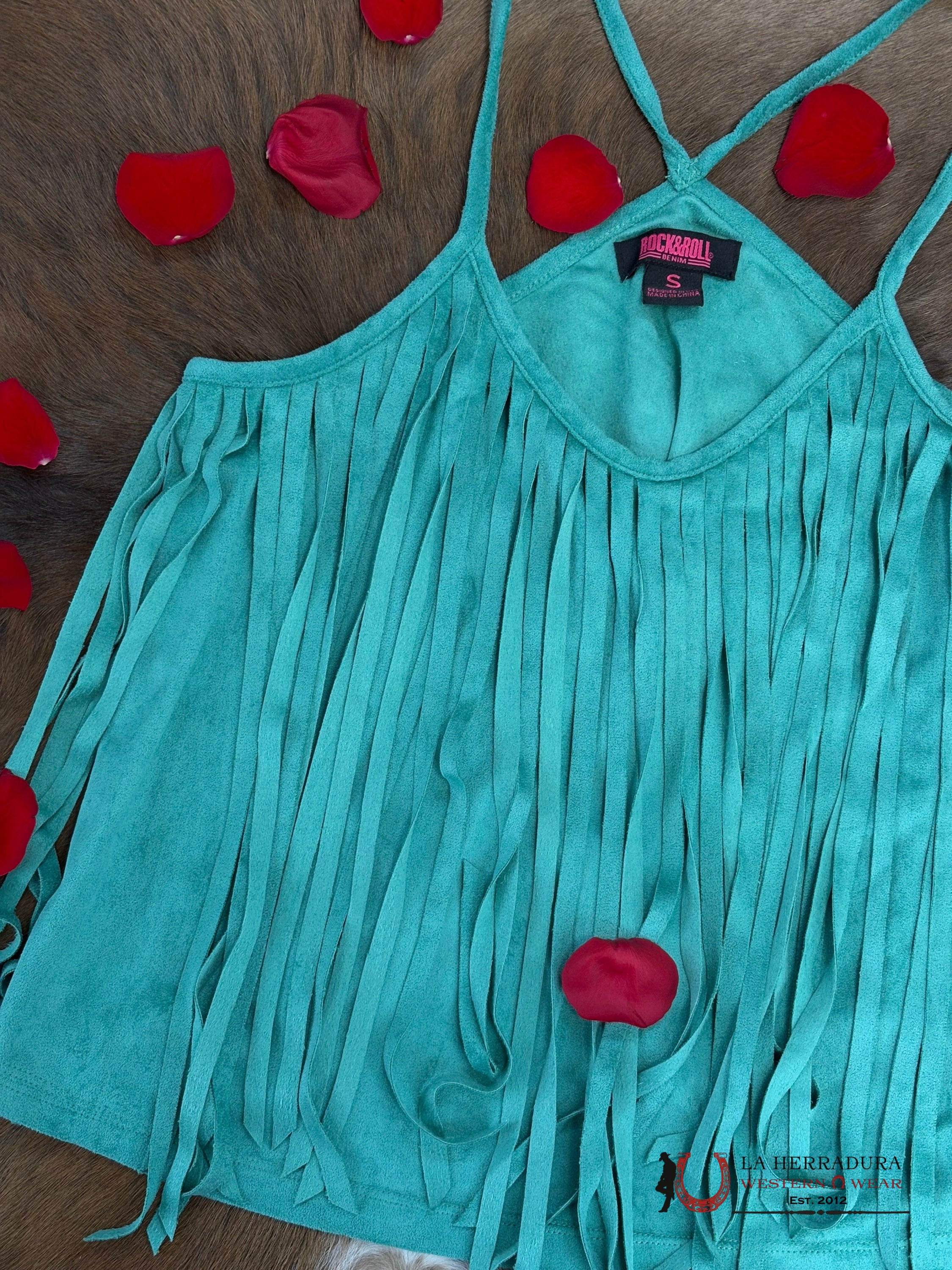 Rock And Roll Green French Tank Top Shirt ROPA MUJERES