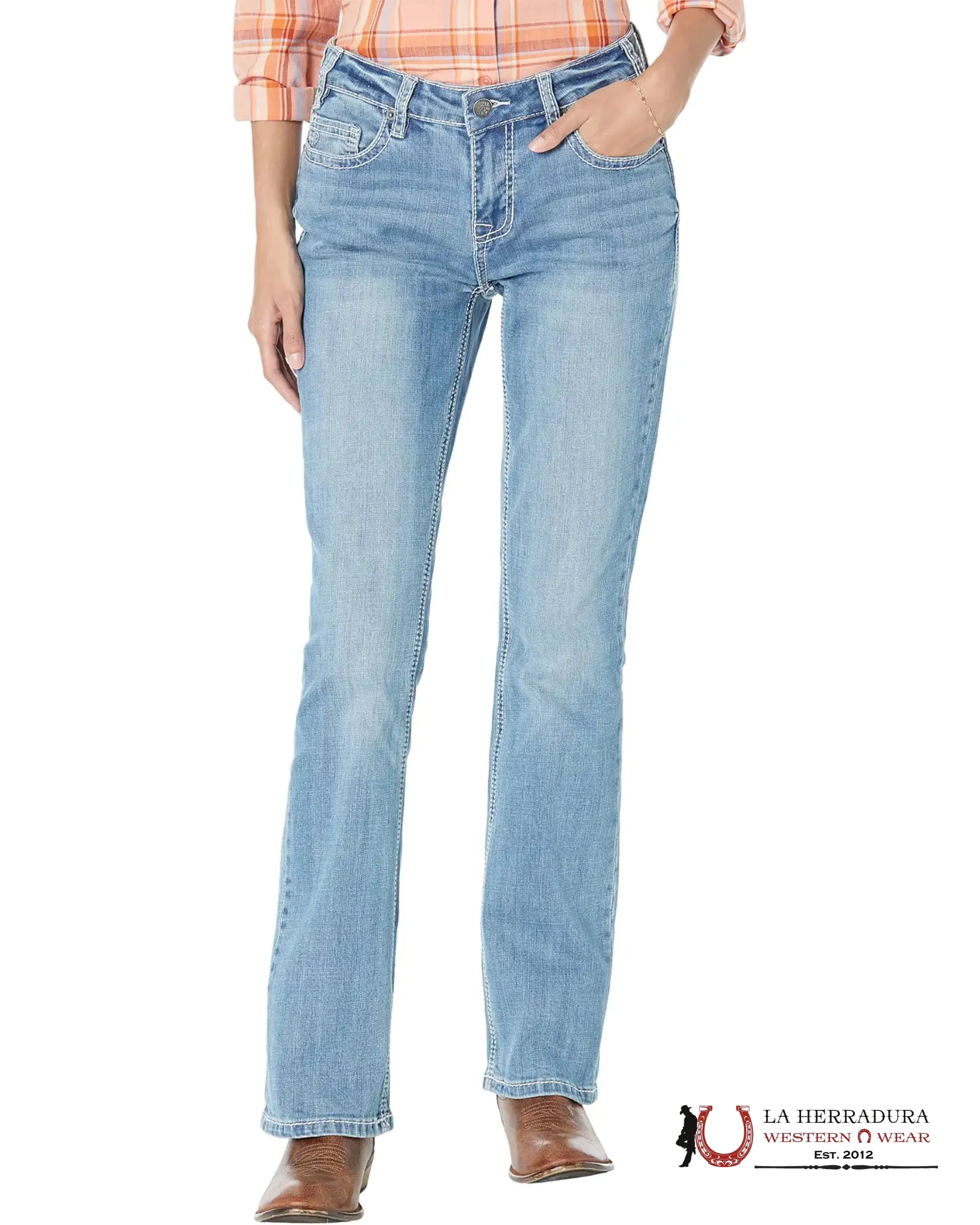 ROCK AND ROLL LIGHT VINTAGE IVORY KHAKI RIDING BOOT CUT JEAN RRWD4RRZT5 ROCK&ROLL JEANS WOMEN