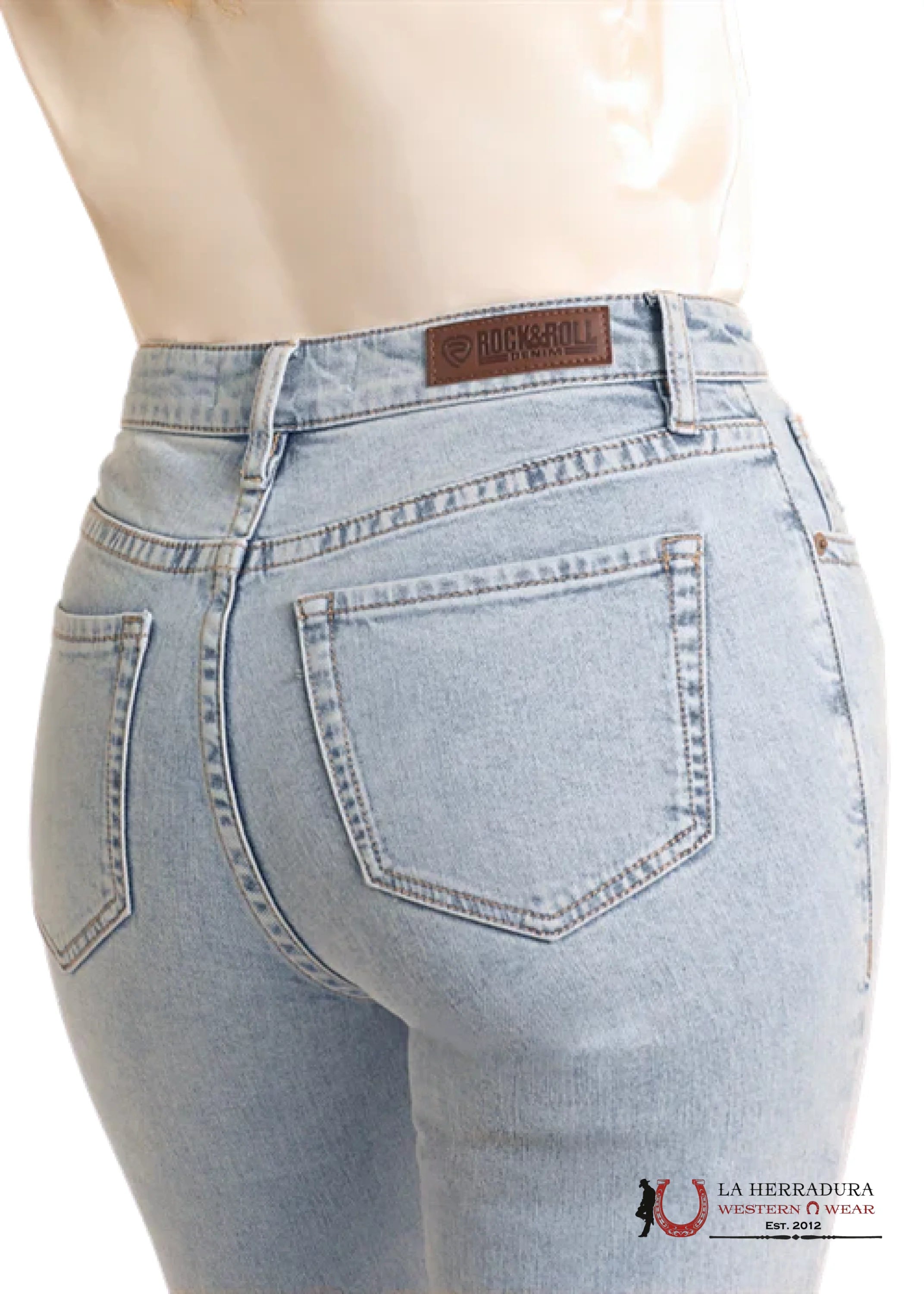 ROCK AND ROLL LIGHT WASH DISTRESSED HIGH RISE BW6HD06062 ROCK&ROLL JEANS WOMEN