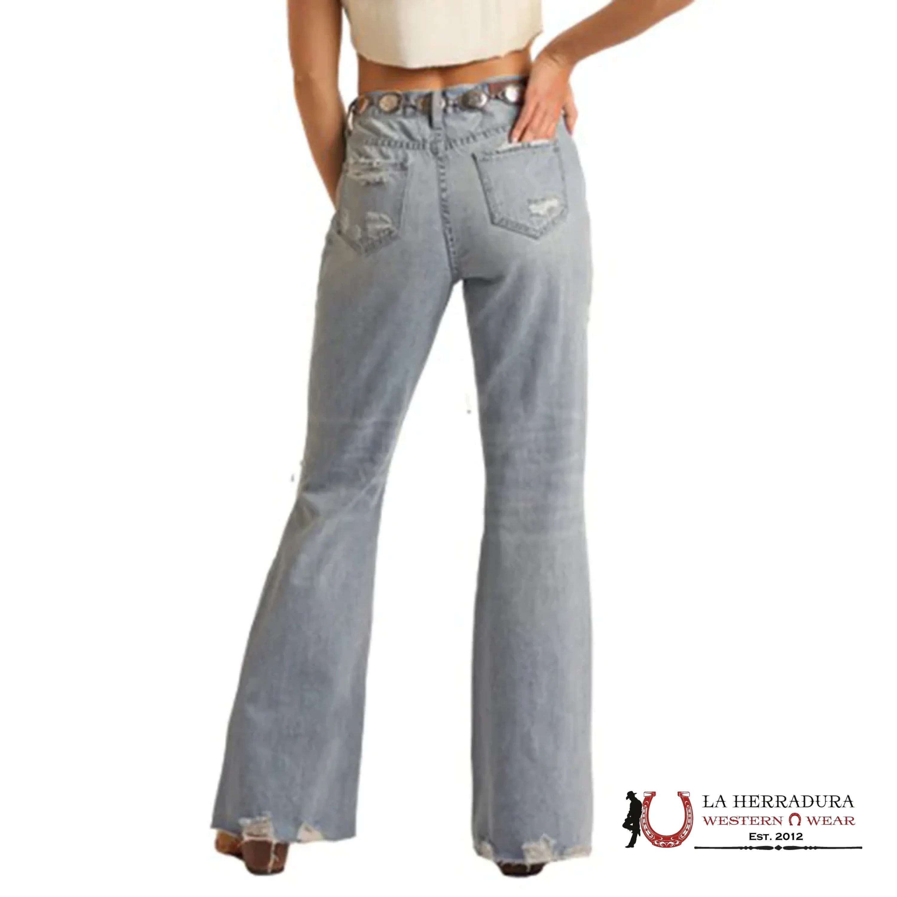 ROCK AND ROLL LIGHT WASH HIGH RISE FLARE BW6HD03590 ROCK&ROLL JEANS WOMEN