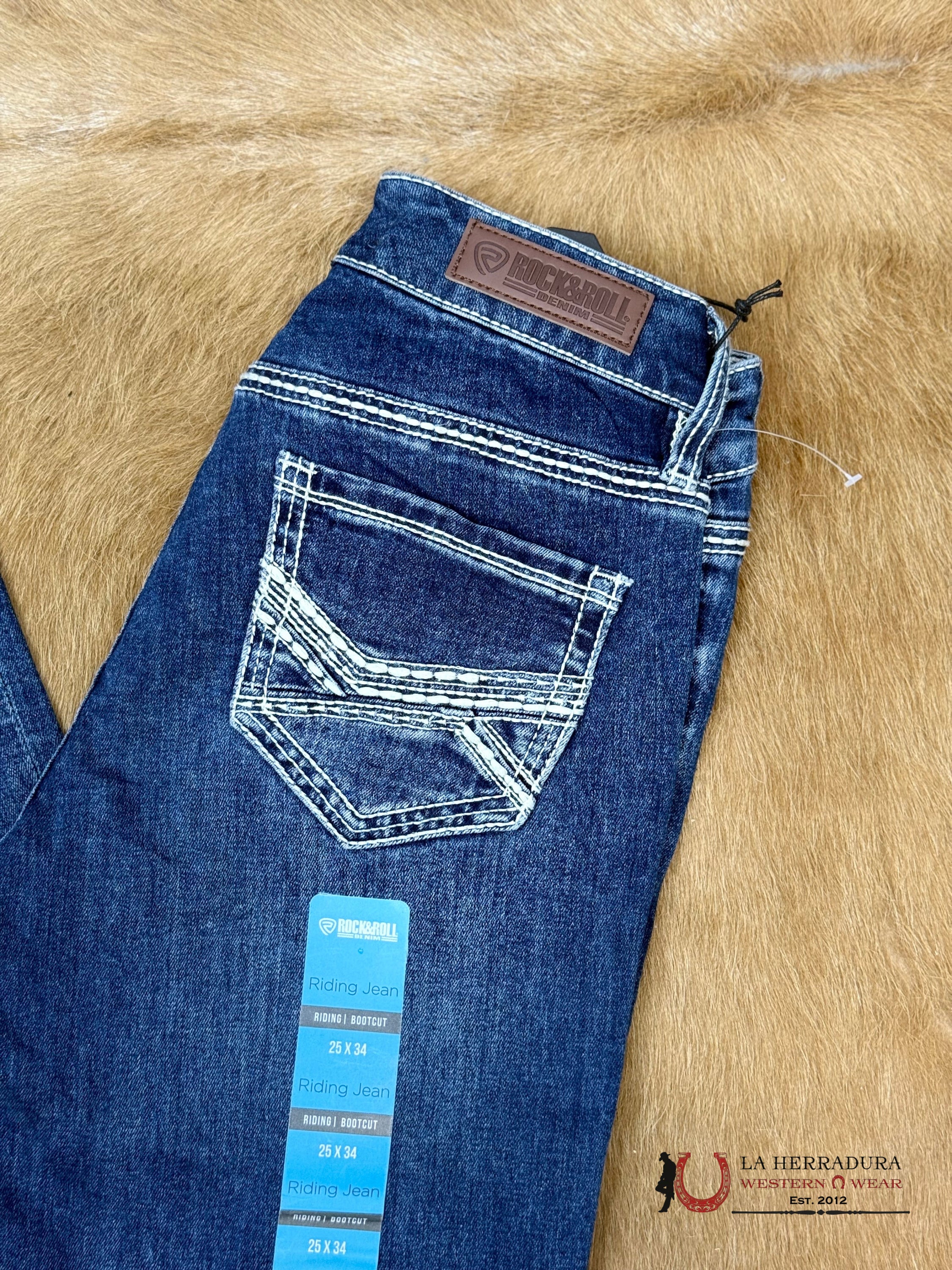 ROCK AND ROLL MEDIUM VINTAGE CROSSED EMBROIDERY RIDING JEAN BOOT CUT BW4RD02980 ROCK&ROLL JEANS WOMEN