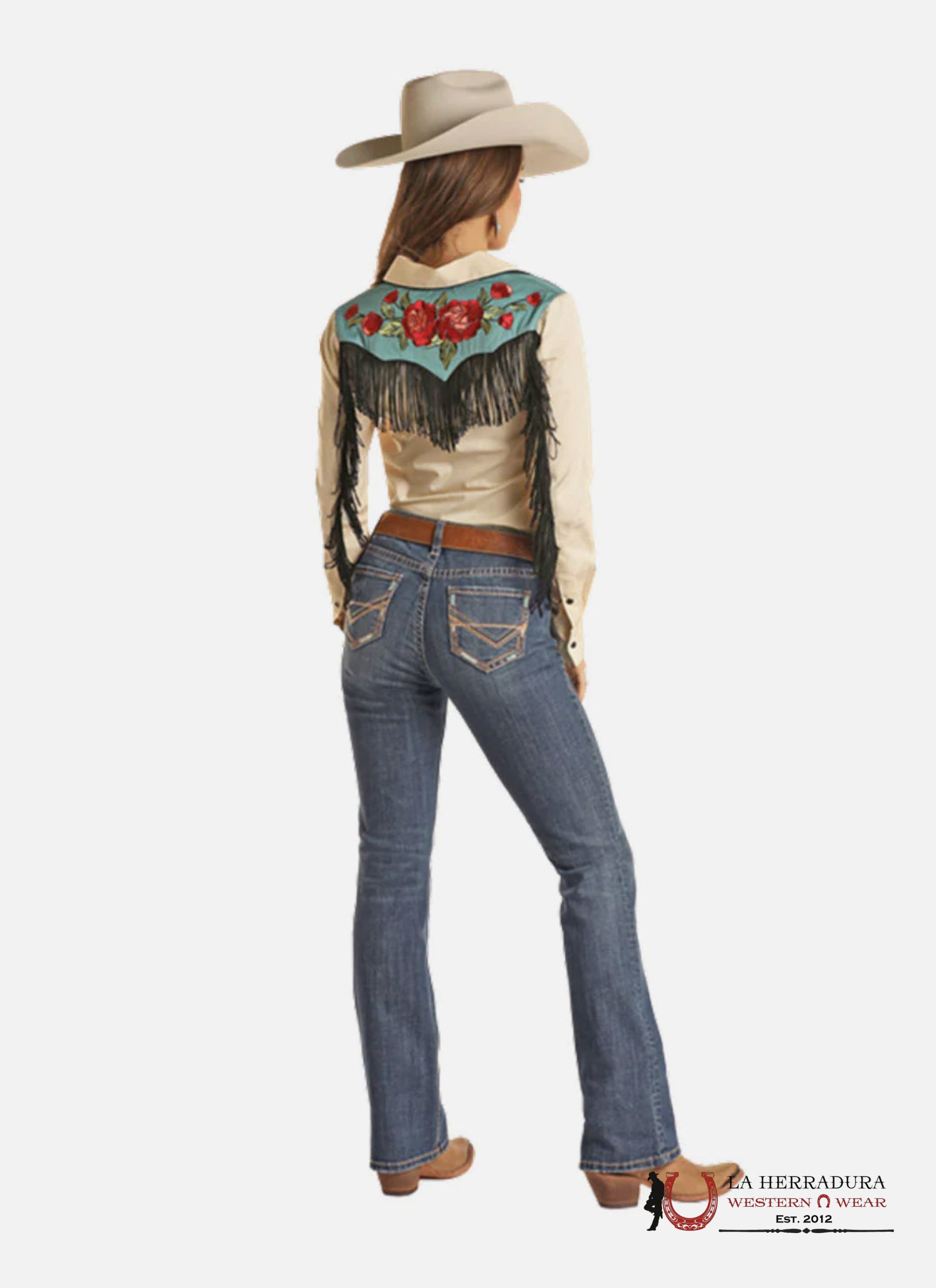 ROCK AND ROLL Medium Vintage Petal Stitch Emb. Riding Bootcut BW4RD02441 ROCK&ROLL JEANS WOMEN