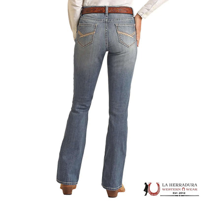 JEAN VAQUERO DE MONTAR BORDADO CON CADENETA ESTILO VINTAGE ROCK AND ROLL BW4RD04047