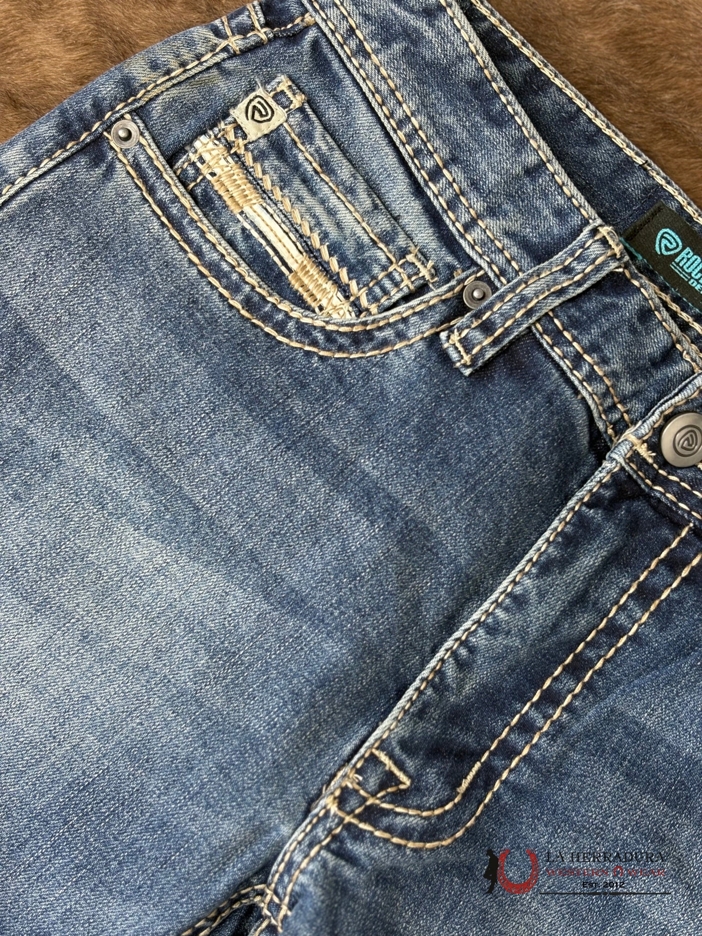 ROCK AND ROLL Medium Vintage Slim Fit Straight Boot Emb. Revolver ROPA HOMBRES