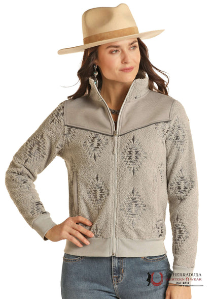 ROCK AND ROLL WOMEN EMBROIDERED BERBER BOMBER GREY DW92C01844