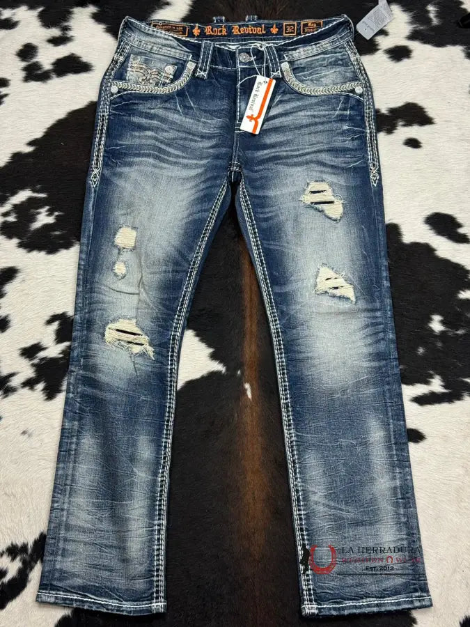 Rock Revival Mens Jeans Rey Straight Ropa Hombres