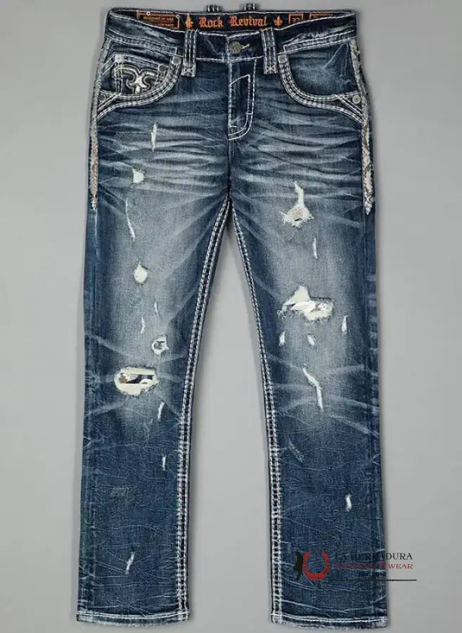 Rock Revival Merritt Straight Leg Mens Jeans Ropa Hombres