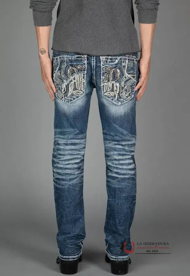 Rock Revival Merritt Straight Leg Mens Jeans Ropa Hombres