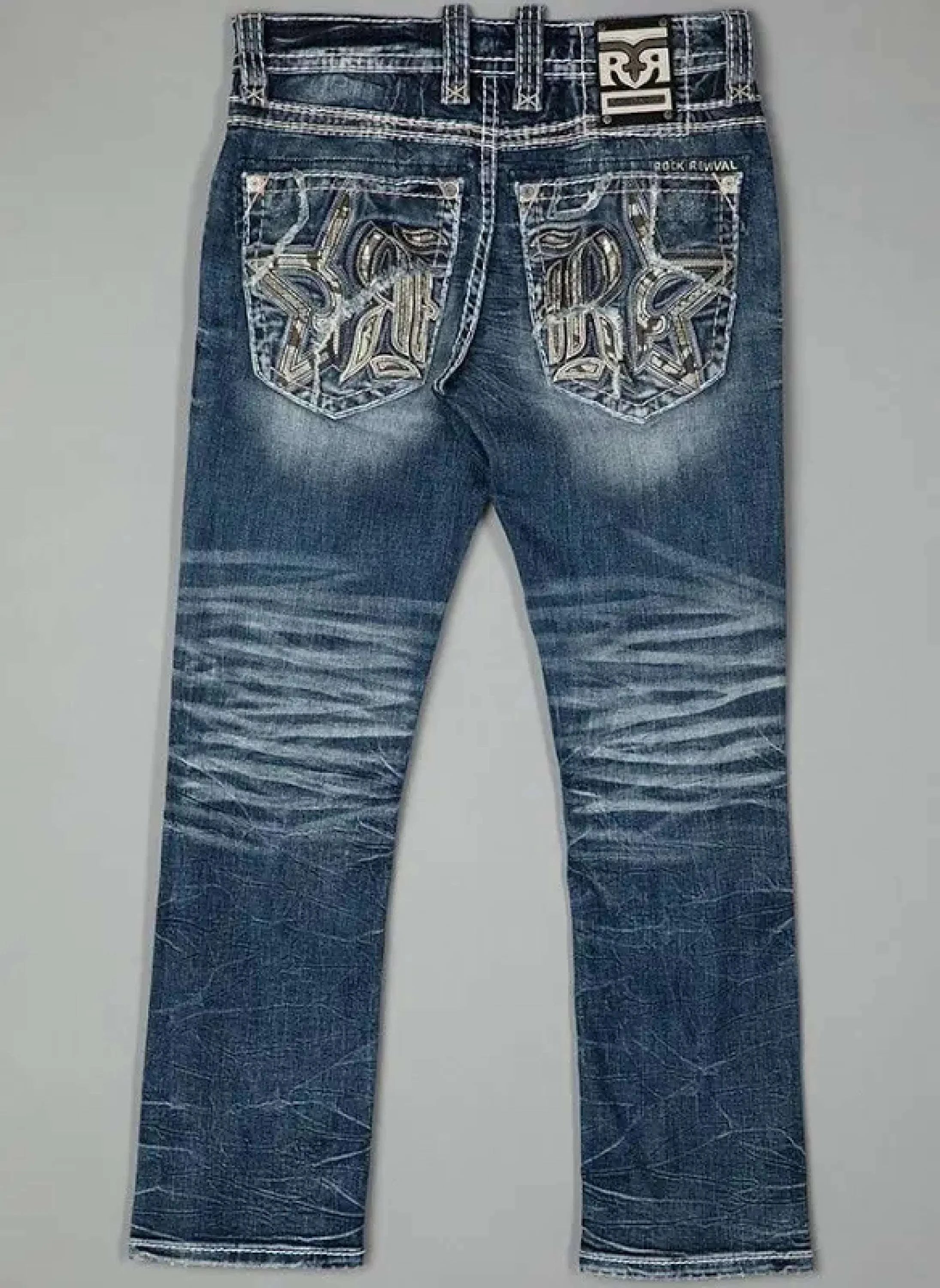 Rock Revival Merritt Straight Leg Mens Jeans Ropa Hombres