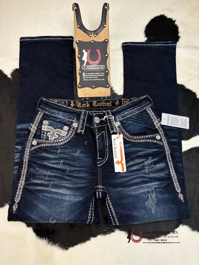 Rock Revival Theodore Straight Men Jeans Ropa Hombres