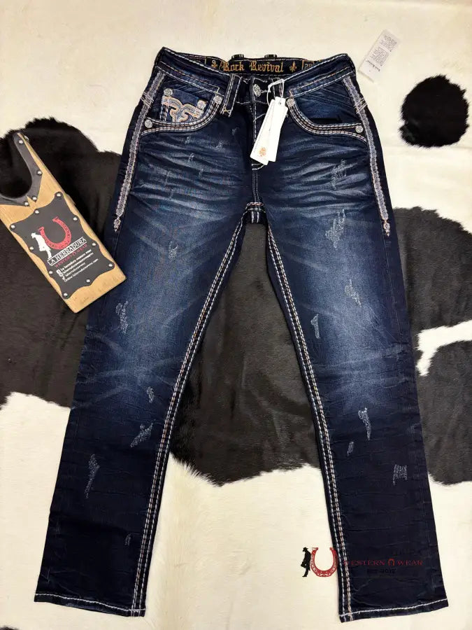 Rock Revival Theodore Straight Men Jeans Ropa Hombres