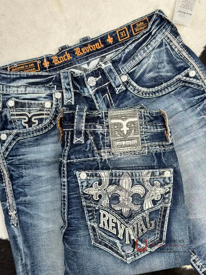 Rock Revival Zeke Straight Jean Ropa Hombres