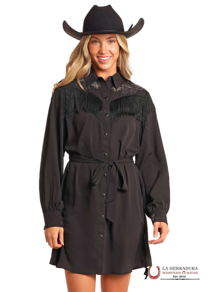 Vestido largo de manga larga Rock&Roll and Blessed Black BWD2R04473