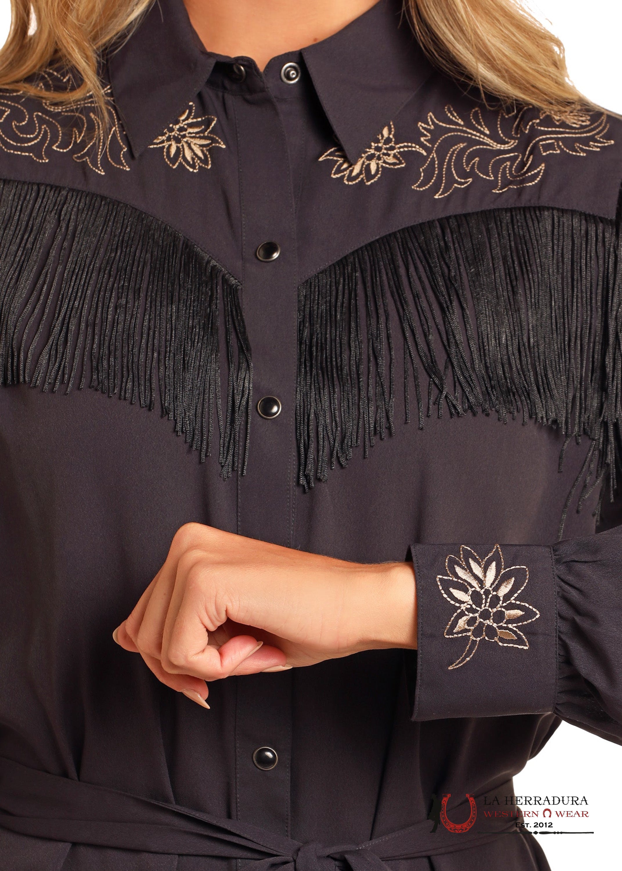 Rock&Roll And Blessed Black Long Sleeve Dress BWD2R04473 ROPA MUJERES