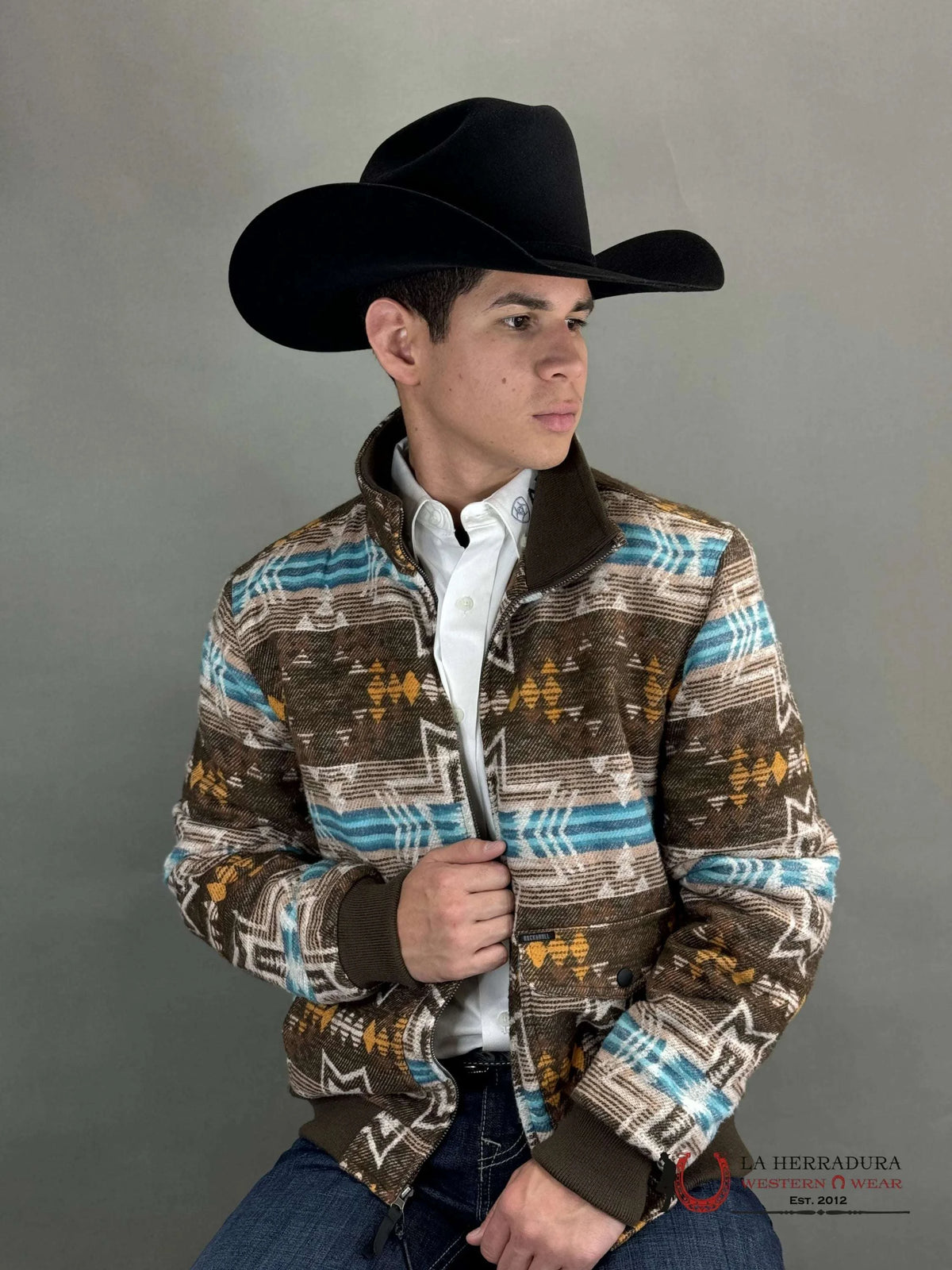 ROCK & ROLL AZTEC PRINTED PULLOVER JACKET ORANGE RRM092RZX5 - La