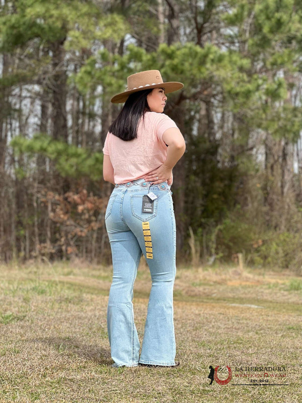 ROCK&ROLL BARGAIN BELL PULL ON FLARE DEMIN SKY BLUE