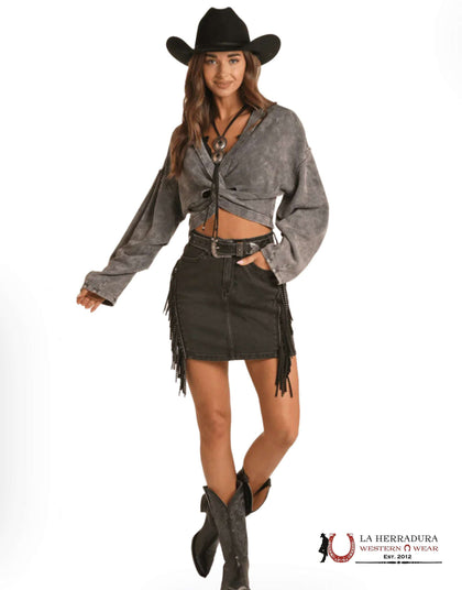 Falda con flecos negra Rock&Roll RRWD69RZQ7