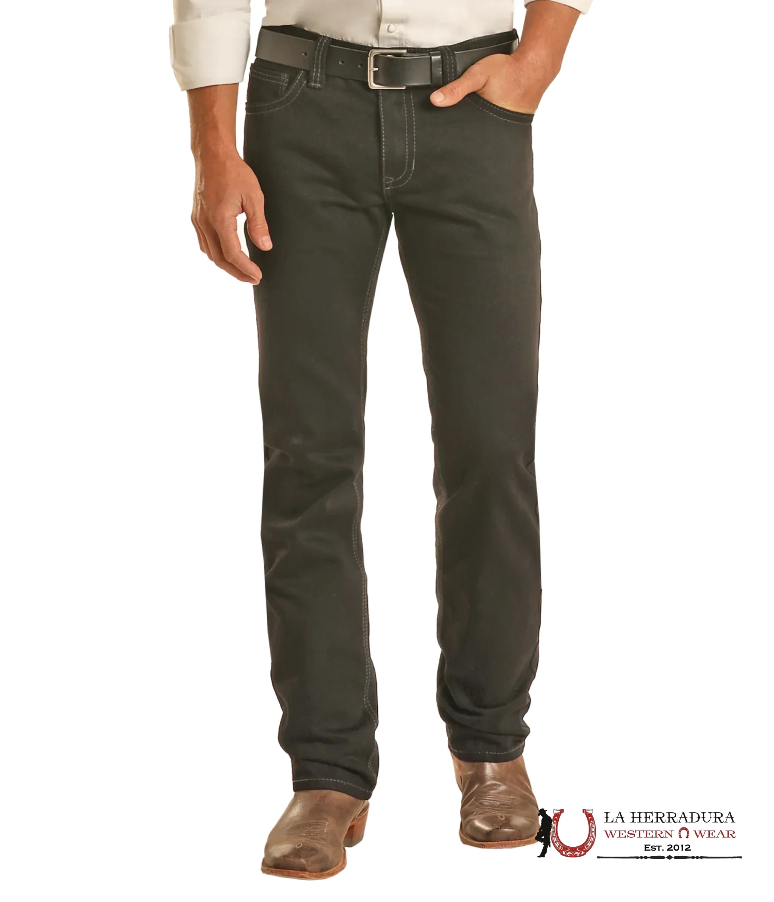 ROCK&ROLL BLACK REVOLVER SLIM STRAIGHT JEANS ROPA HOMBRES