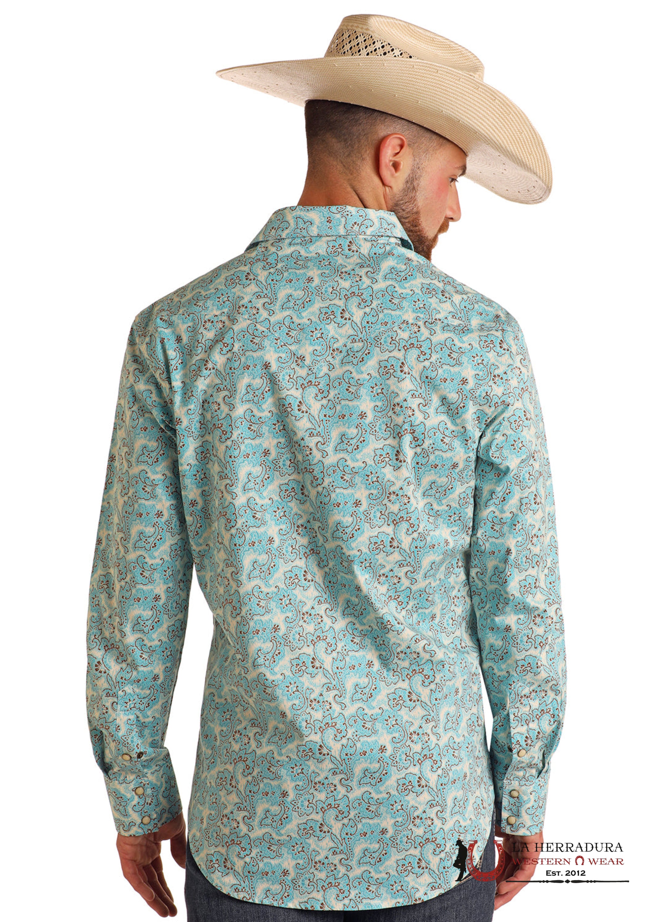 ROCK&ROLL Bright Turquoise Paisley Long Sleeve With Floral Print - BMN2S05850 ROPA HOMBRES