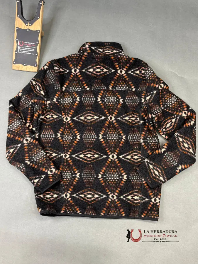 Rock & Roll Brown Aztec Printed Berber Jacket 1/4 Zip Ropa Hombres