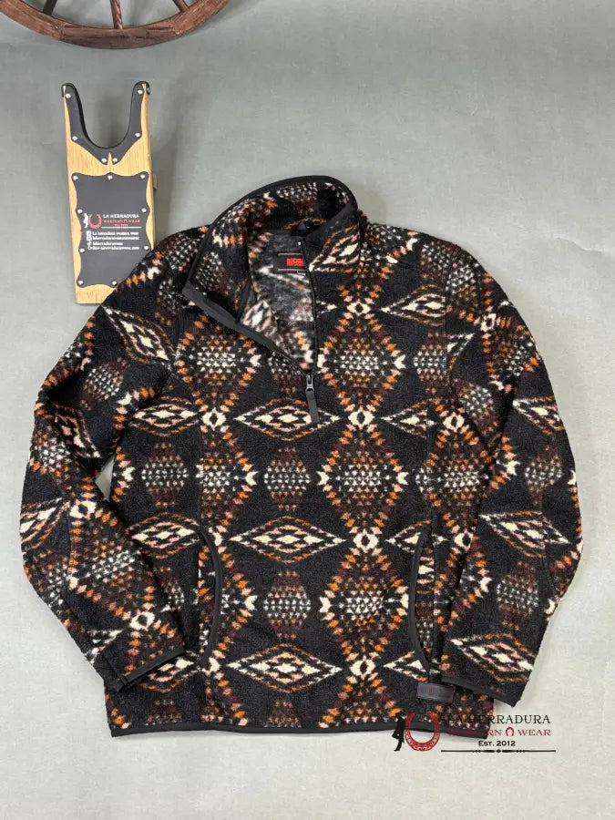 Rock & Roll Brown Aztec Printed Berber Jacket 1/4 Zip Ropa Hombres