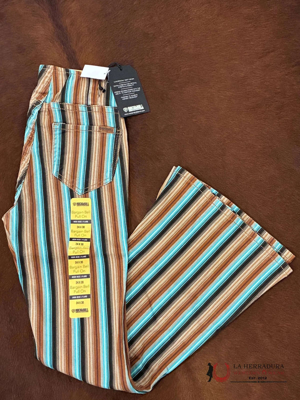 ROCK&ROLL BROWN AZTEC STRIPE BUTTON FLARE