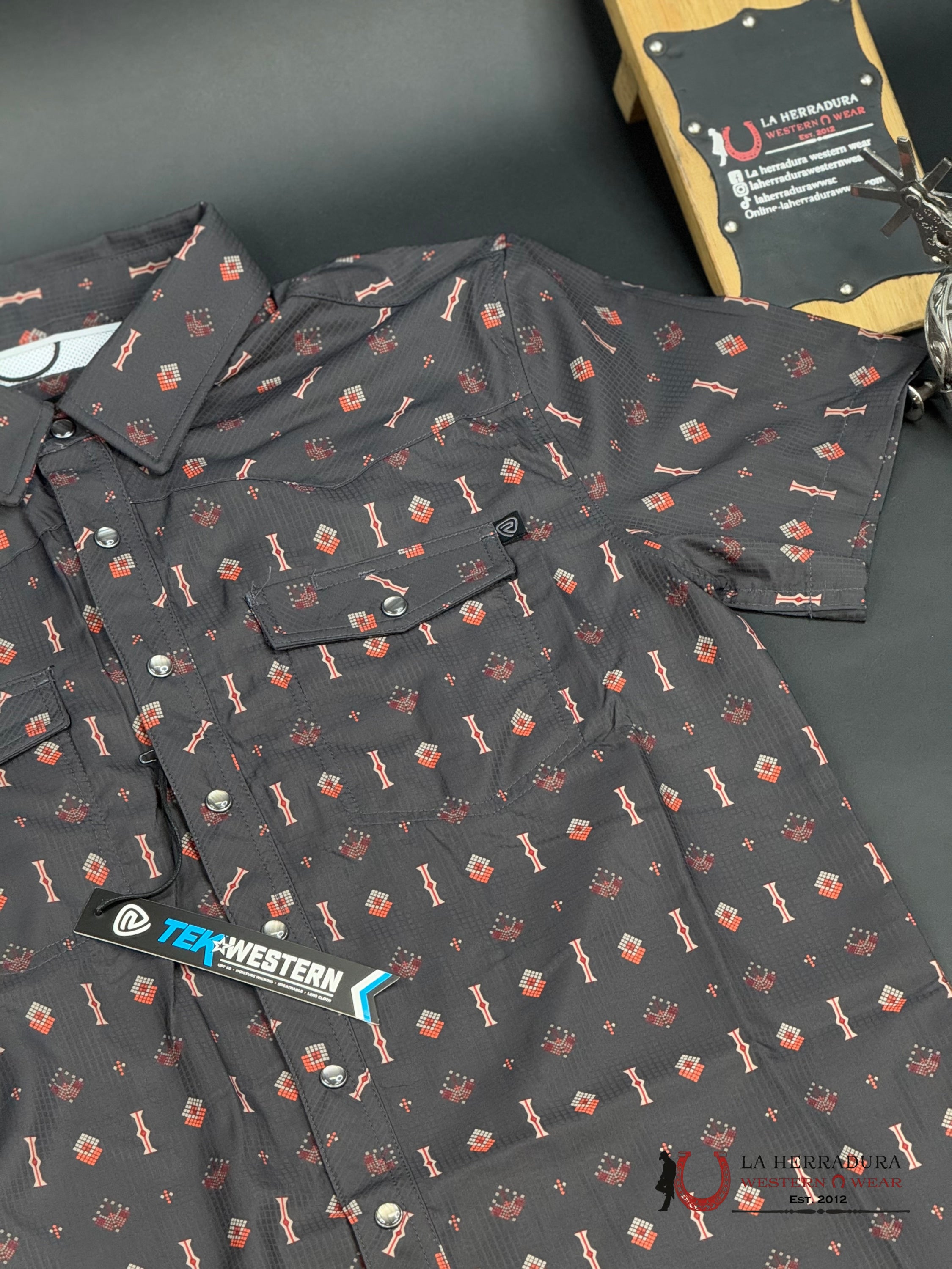 Rock&Roll Charcoal Geo Printed Ropa Hombres