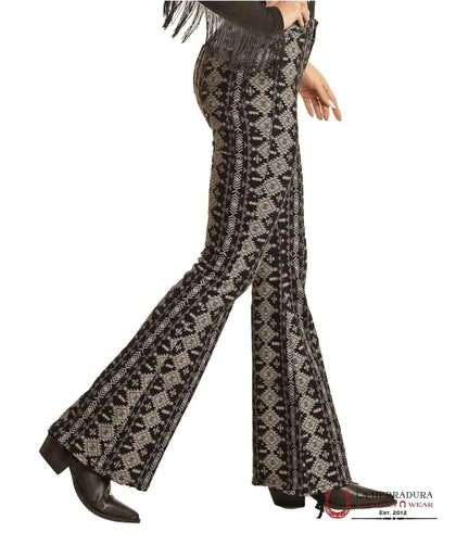 ROCK&ROLL CHARCOAL GREY AZTEC BUTTON FLARE BW6PD02228