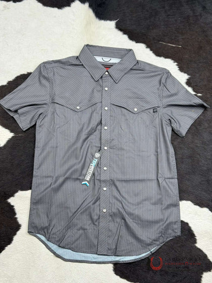 ROCK&ROLL CHARCOAL MICRO GEO TEK SNAP SHORT SLEEVE 4216