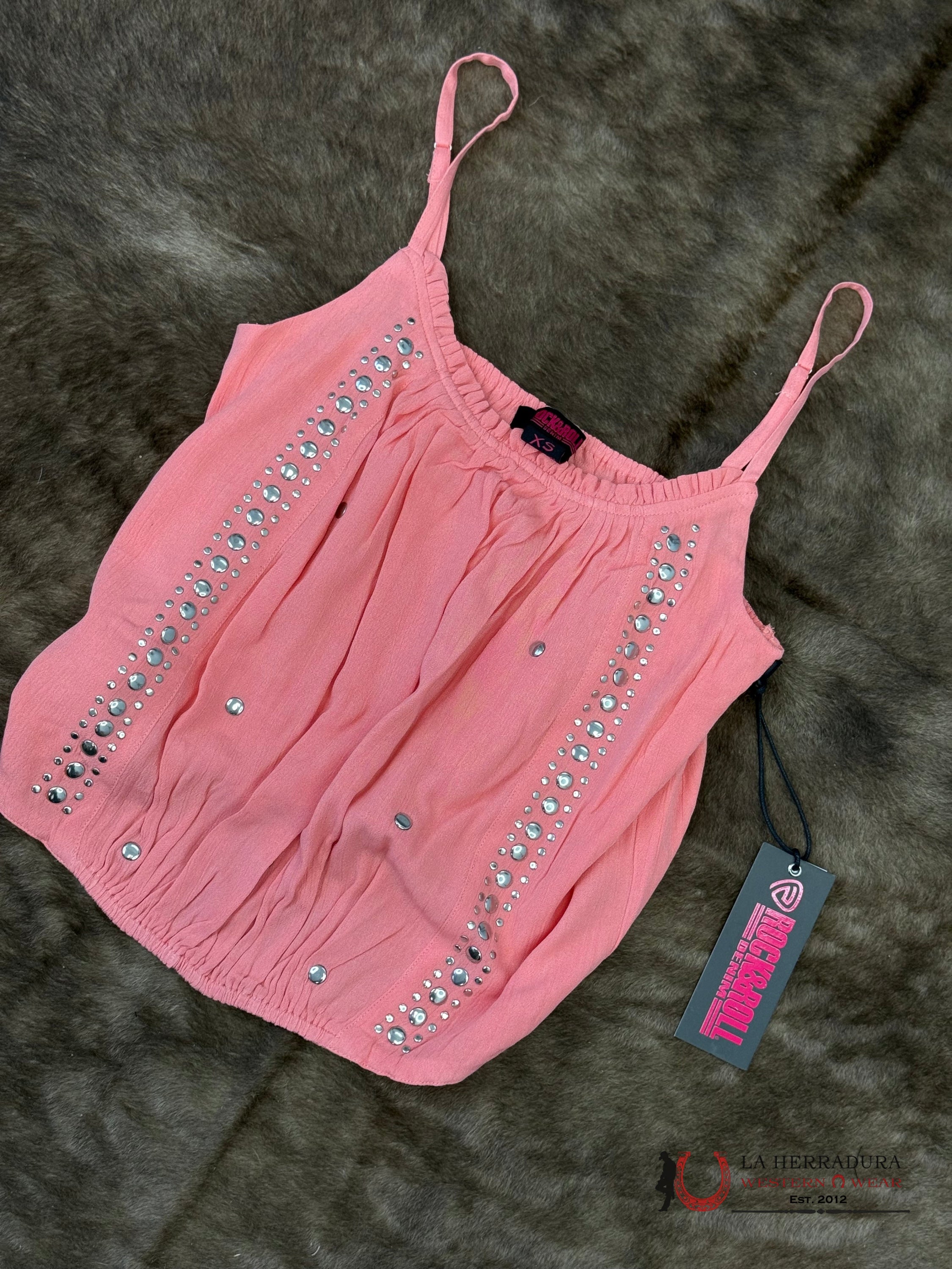 Rock&Roll Coral Stuffed Gathered Cami Tank Top Shirt - 5899 ROPA MUJERES