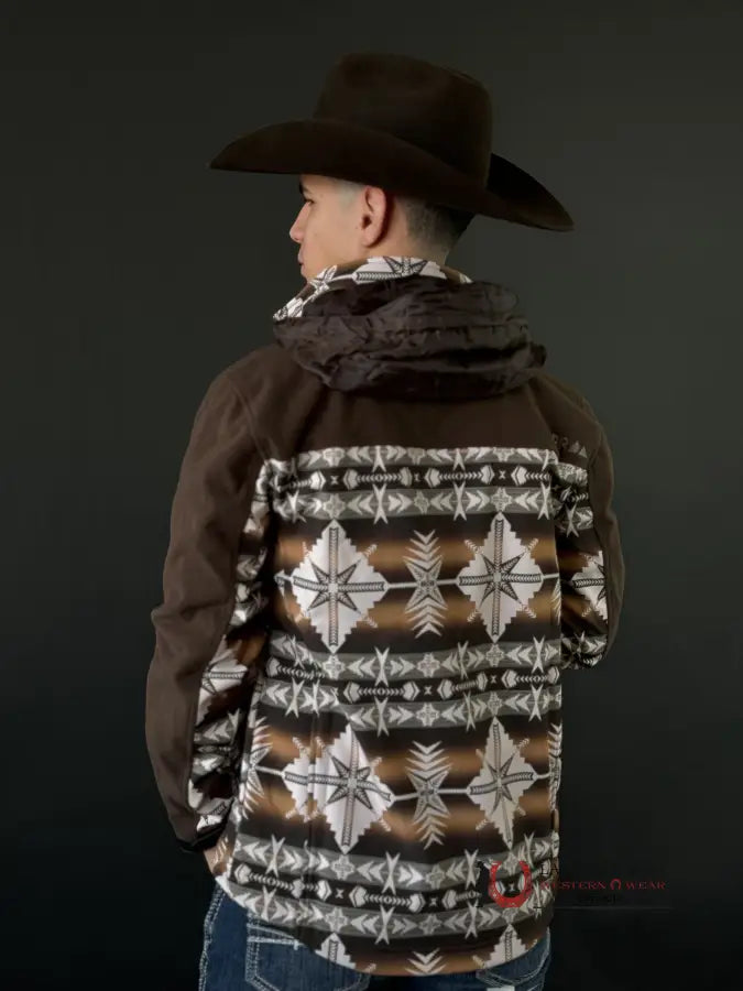 Rock & Roll Dark Brown Printed Aztec Softshell Jacket Ropa Hombres