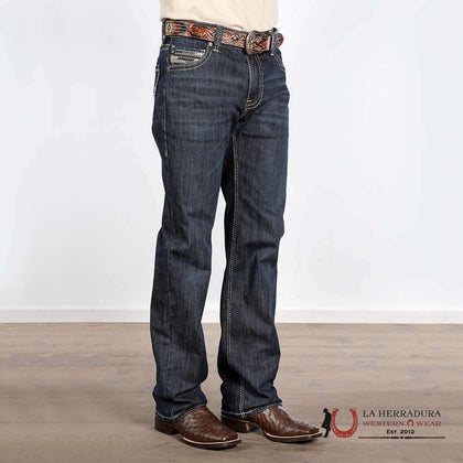 ROCK & ROLL DENIEM LADDER STITCH EMB DARK DOUBLE BARREL- BMTBD05556