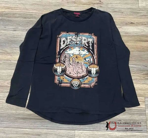Rock&Roll Denim Ladies Long Sleeve Graphic T-Shirt BW22T02713