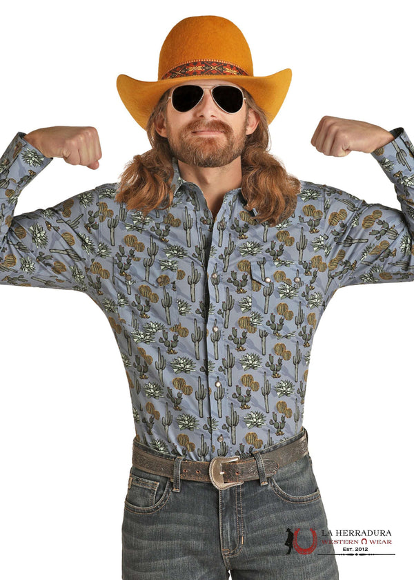 CAMISA DE MANGA LARGA ROCK&ROLL DENIM MENTA CACTUS RRMSOSR0PR