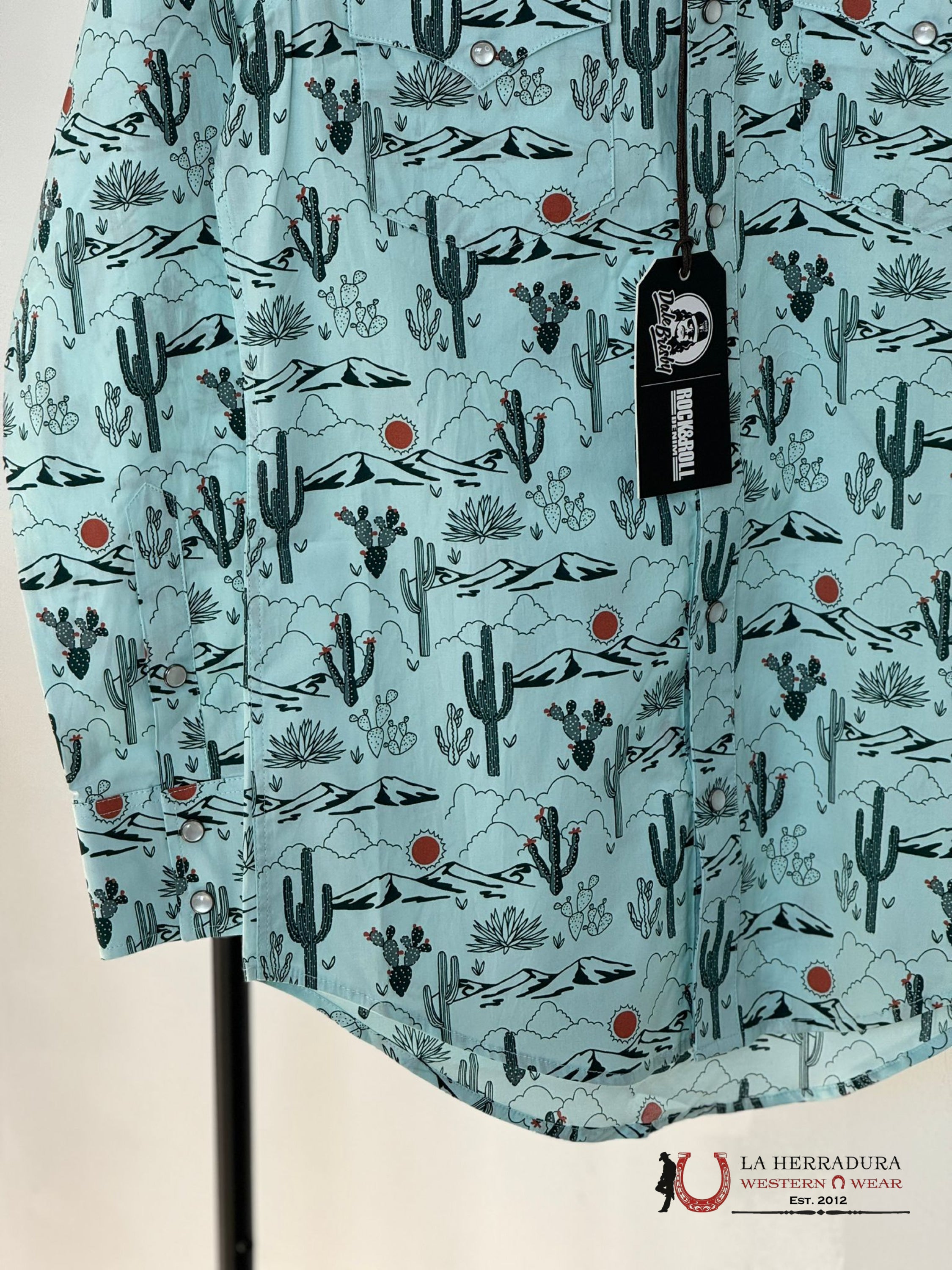 Rock&Roll Denim Long Sleeve Shirt Mint Cactus Ropa Hombres