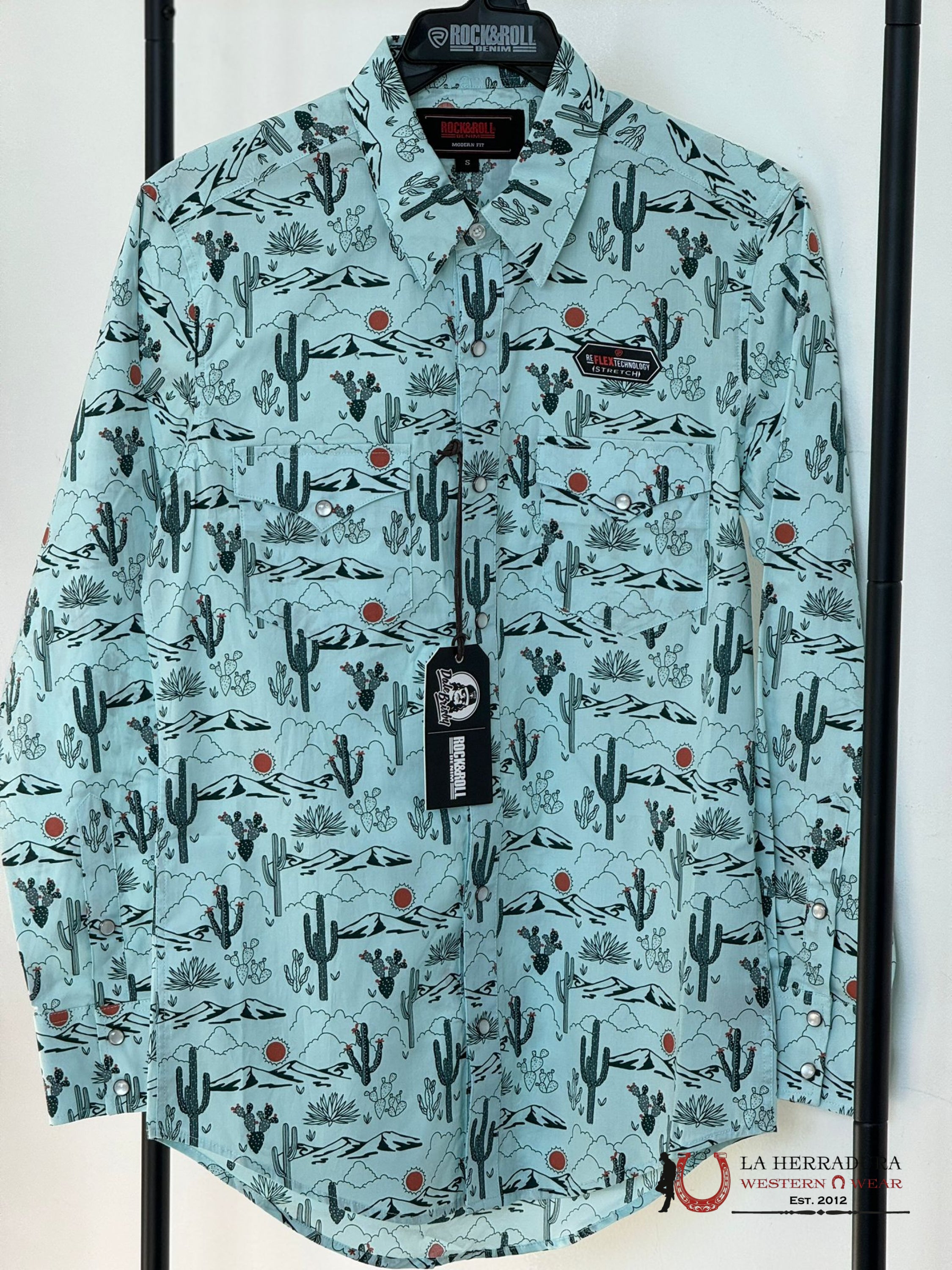 Rock&Roll Denim Long Sleeve Shirt Mint Cactus Ropa Hombres