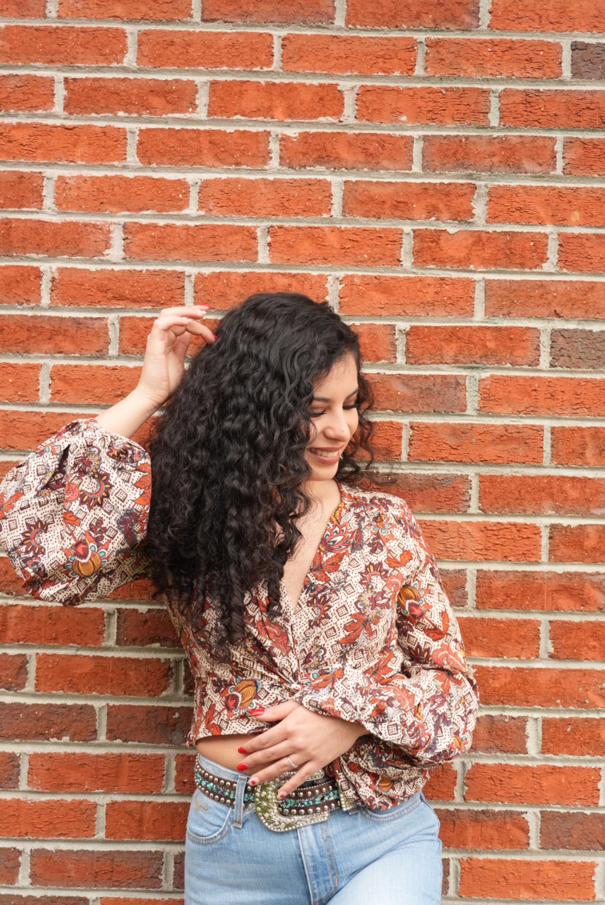 ROCK&ROLL DENIM TOP FLORAL EVRU RED BEIGE ROPA MUJERES