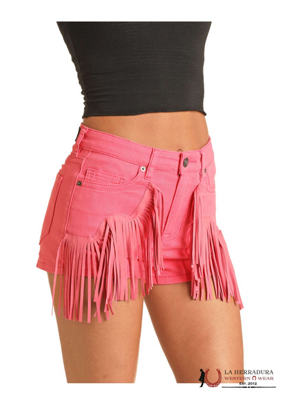 Shorts ROSAS CON FLECOS Y TACHUELAS ROCK&ROLL EXTRA ELÁSTICOS - RRWD68R0UJ