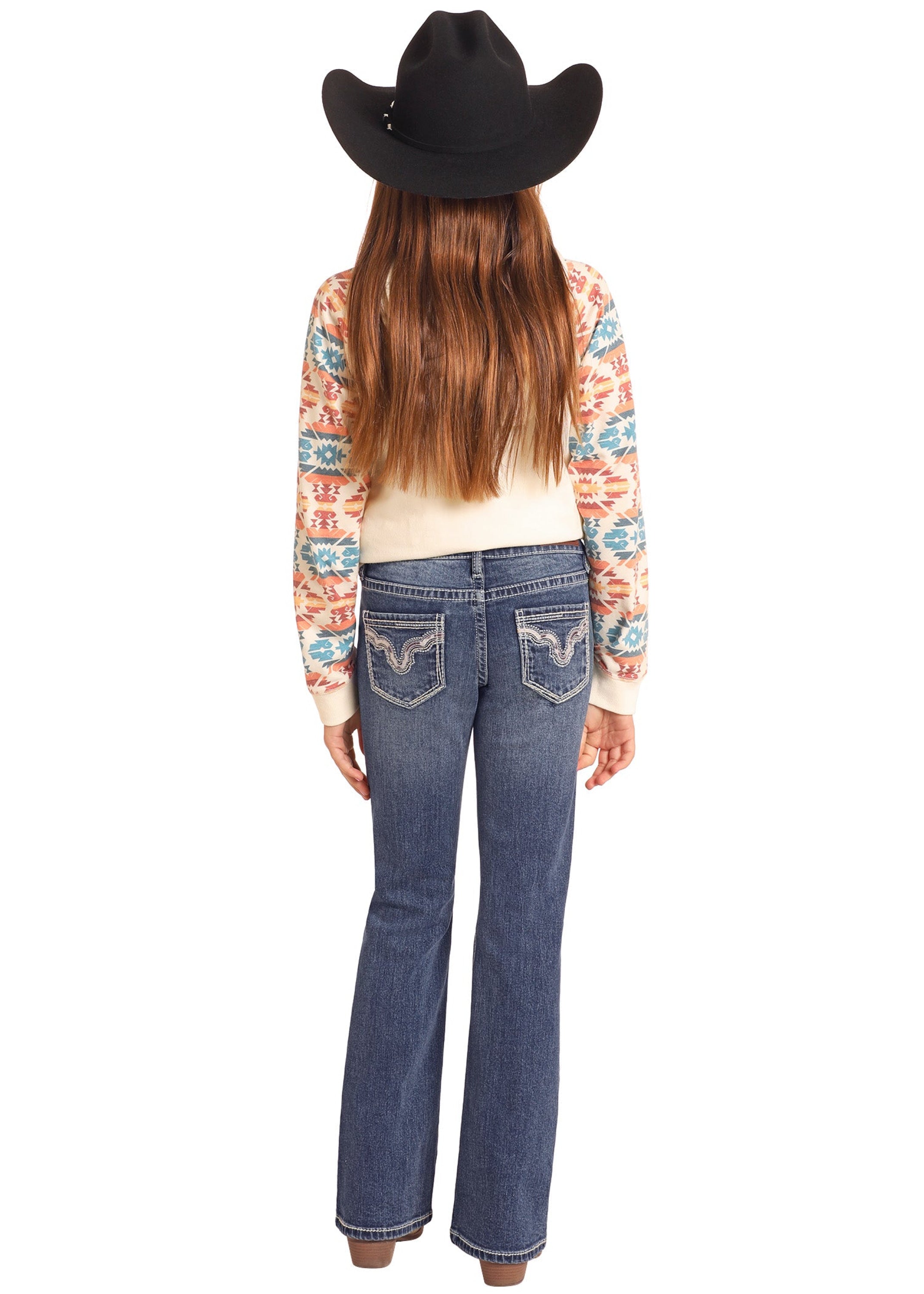 ROCK&ROLL GIRLS COWHIDE EMB BOOTCUT MEDIUM WASH BG4MD04798 NIÑOS