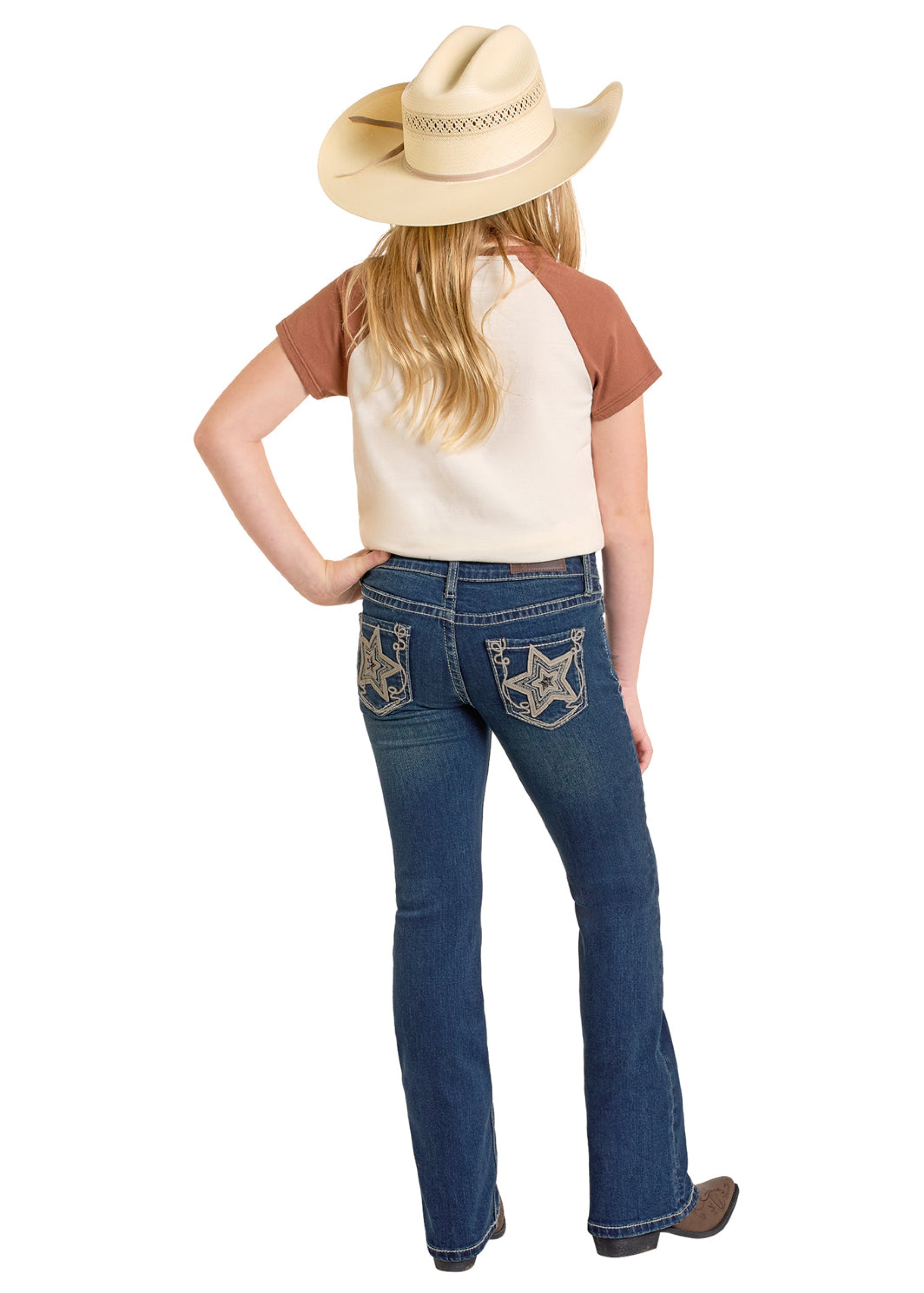 ROCK&ROLL GIRLS JEANS DARK VINTAGE STAR EMB BOOTCUT BG4MD06417 NIÑOS