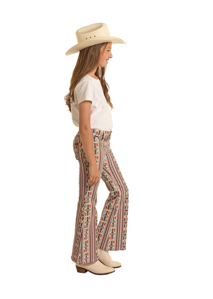 ROCK&ROLL GIRLS NATURAL PASTEL AZTEC BUTTON FLARE BG6PD02929