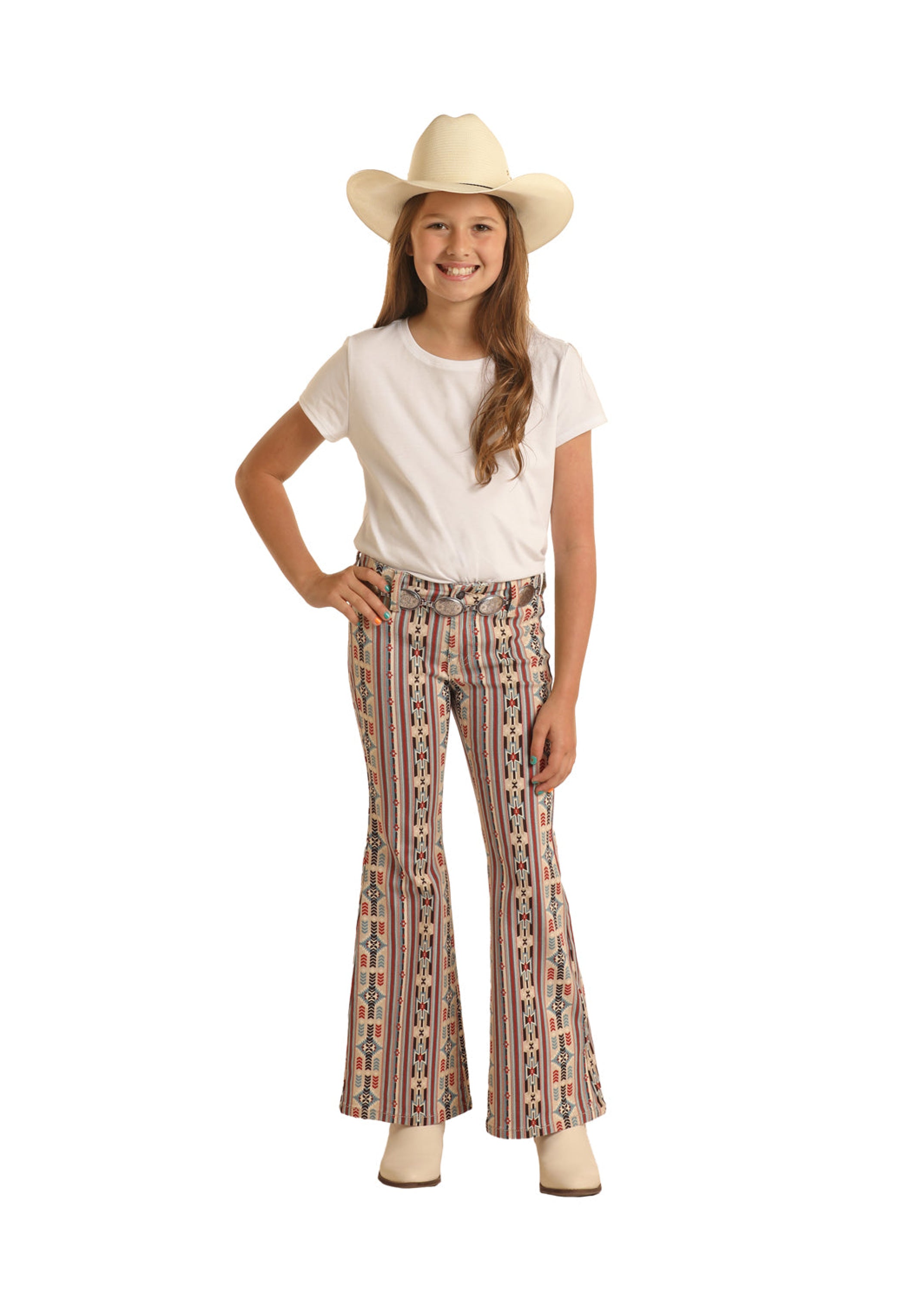 ROCK&ROLL GIRLS NATURAL PASTEL AZTEC BUTTON FLARE BG6PD02929 NIÑOS