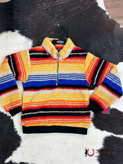Rock & Roll Girls Orange Serape Stripe Pullover RRGT91R0BW