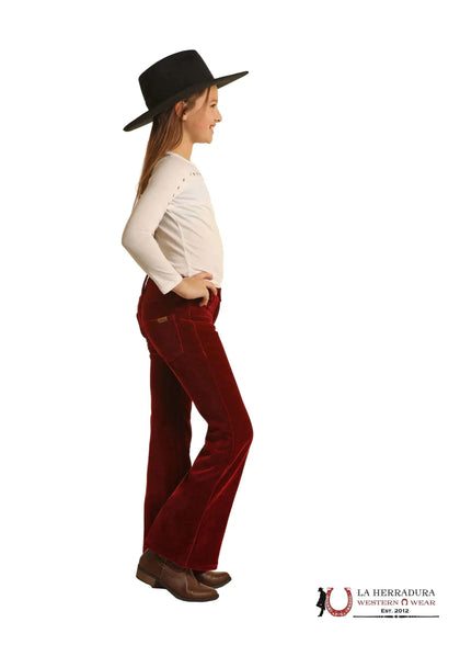 ROCK&ROLL GIRLS RED CORDUROY BUTTON FLARE BG6PD02933