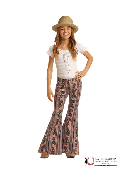 ROCK&ROLL GIRLS TAN AZTEC BELL BOTTOM RRGD7PRZR6
